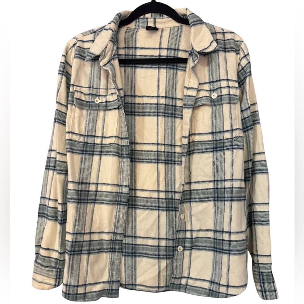 Patagonia Organic Cotton Plaid Button Down Blue and Cream Size xSmall‎
